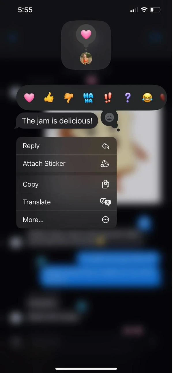 Customer text about jam